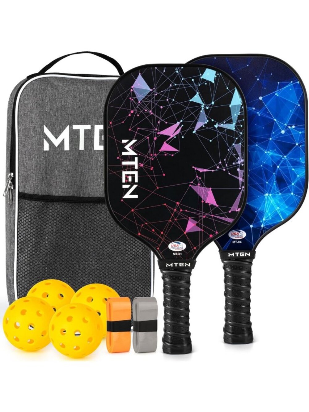 USAPA Approved Pickleball Paddle Set - Fiberglass Rackets for Fun & Competition